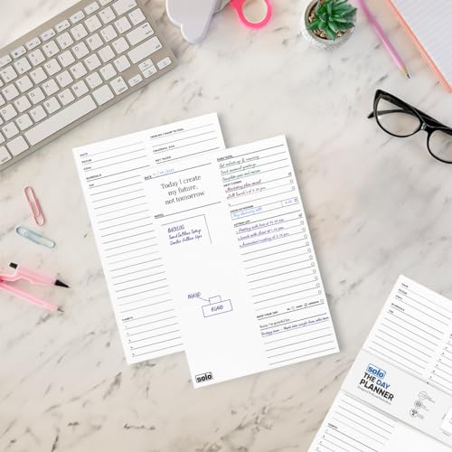 Image of SOLO A5 Daily Planner with 50 Tear-Off Sheets, 80 GSM Planner to Track & Schedule Your Day, Manage To-Do List, Goals & Budget Tracker, Ideal for Office, Home & School (Pack of 2)