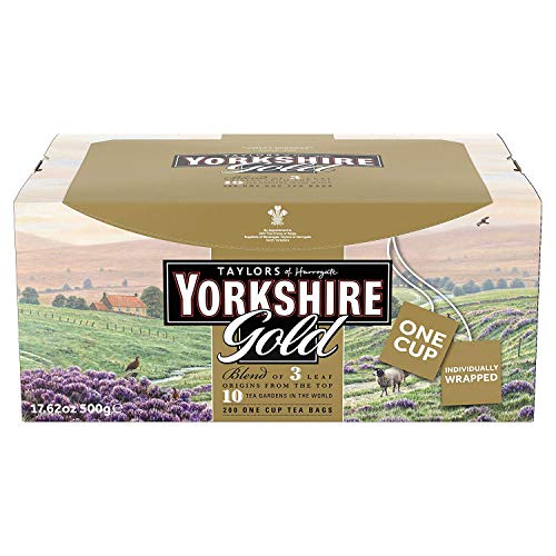 Taylors of Harrogate Yorkshire Gold Wrapped Tea Bags, 200 Count