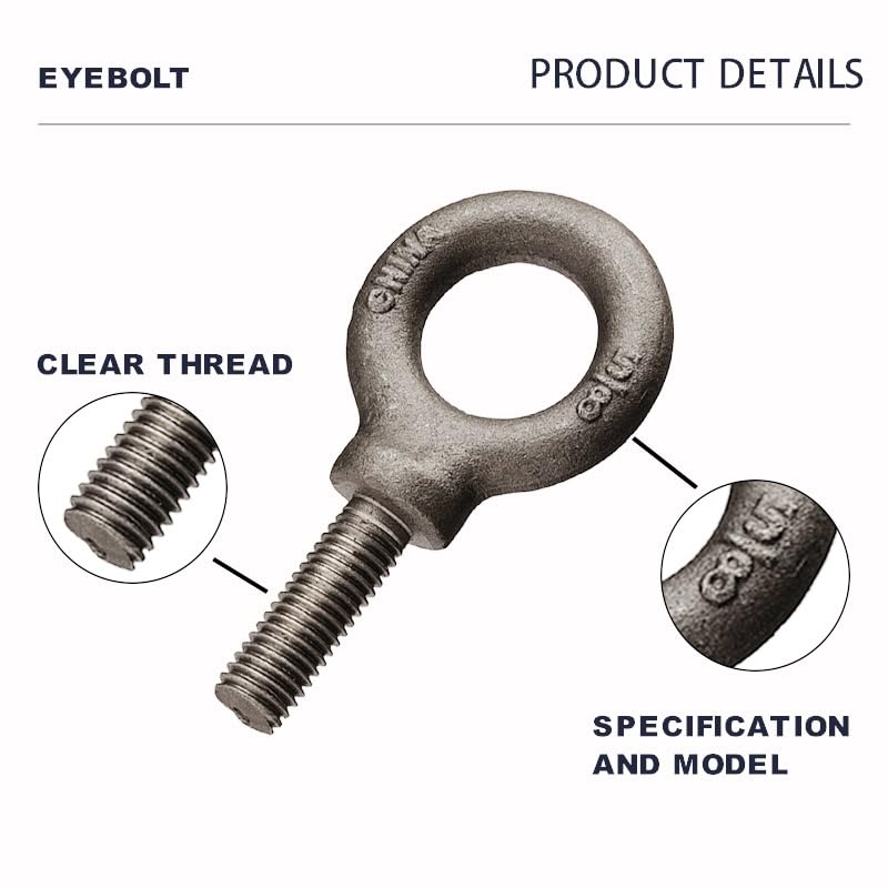 Image of HomelyNest Eye Bolts, 2Pcs Heavy Duty Lifting Shoulder 7 /16 * 1-3 /8