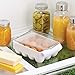 mDesign Stackable Plastic Covered Egg Tray Holder, Storage Container and Organizer for Refrigerator, Carrier Bin with Lid with Handle - Holds 12 Eggs - 2 Pack - White/Clear