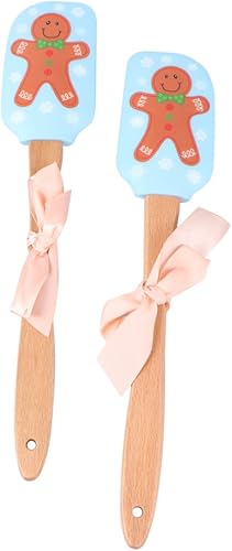 Miniatura 3 de NOLITOY 4 espátulas raspadoras de Navidad espátulas de goma raspador de silicona raspador de silicona para decoración de tartas de utensilios de
