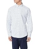 Algodón 100% orgánico. Springfield Camisa, Estampado Fondo Blanco, S para Hombre
