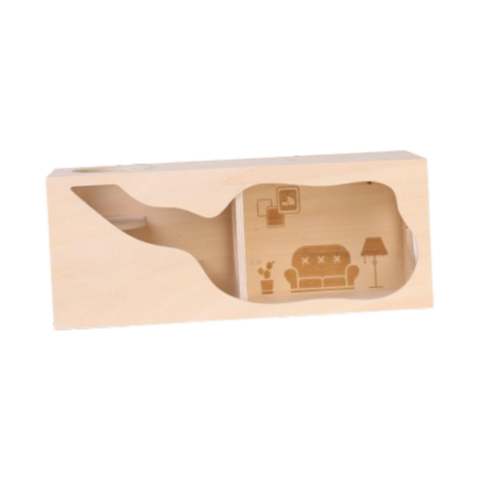 Hamster Abri en Bois pour Petits Animaux Habitat Cabane Cachette Tunnel Aire de Jeux Respirant Adaptée Hamster Souris Gerbille Logement Intérieur, L