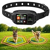 Sicilaien Clôture Électrique sans Fil pour Chien, Collier Anti-Fugue GPS Localisation Précise, 3 Modes Bip/Vibration/Choc, IPX7 Étanche, Collier Anti-Fugue sans Fil Jardin Ferme Camping