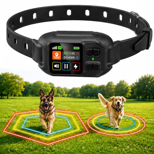 Sicilaien Clôture Électrique sans Fil pour Chien, Collier Anti-Fugue GPS Localisation Précise, 3 Modes Bip/Vibration/Choc, IPX7 Étanche, Collier Anti-Fugue...