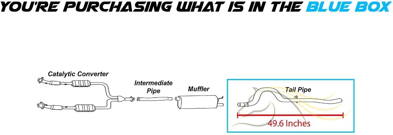 Northeastern Exhaust | Stainless Steel Exhaust Tail Pipe Compatible for Lincoln Mark LT 2006-2008 5.4L | Ford F150 2004-2008 4.6L | Free Clamp Included | Automotive Replacement Part