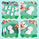 Gemscream 60 Pcs Plaster Painting Kit Party Favors for Birthday Supplies Animal Crafts DIY Painting Statues with Magnet Brushes Palette Organza Bag for Art Favor Bags - Image 3