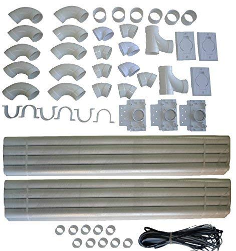 ZVac Compatible Installation Kit Replacement for All Central Vacuum 88 feet of Pipe Fits Nutone, Beam, Eureka, Vacuflo, Vacumaid, Hayden, Broan, Electrolux, Honeywell, Canavac, Riccar Cyclovac & More