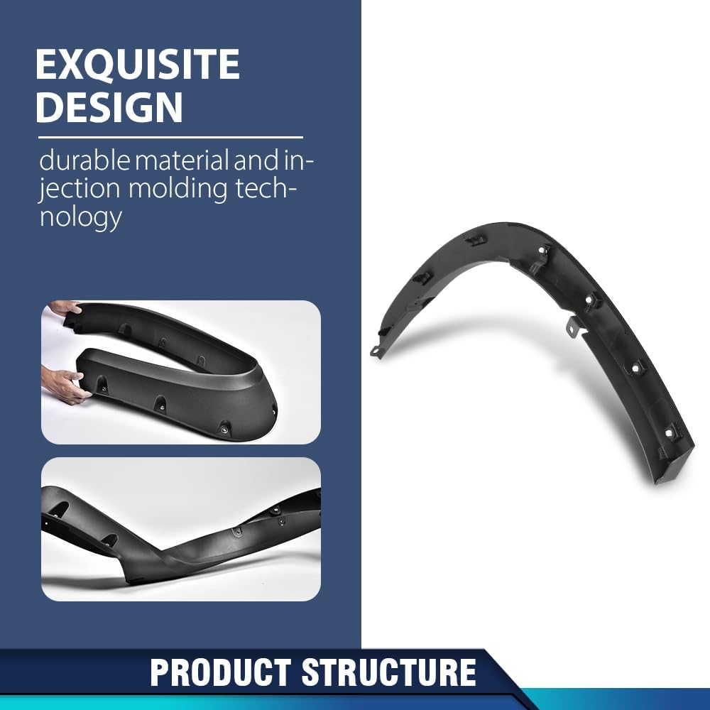 PIT66 Rear Left Fender Flare Compatible with Toyota Highlander 2020 2021 2022 2023 Left Driver Side Wheel Arch Trim 750880E030, TO1790116