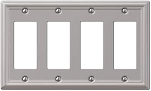 Amerelle 149R4BN Chelsea Steel Quad Rocker-GFCI Wallplate, Brushed Nickel