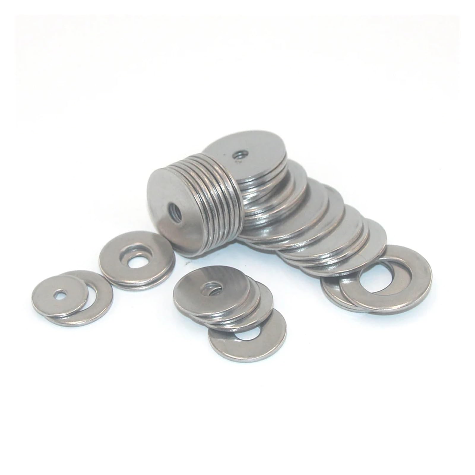 Assortiment de rondelles plates Rondelles de garde-boue en acier inoxydable, rondelles plates for vis et boulons, kit 100 métalliques (12 tailles M3-M12)