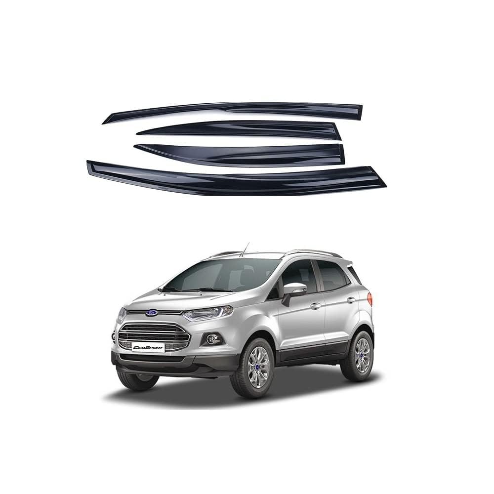 Unbreakable Door Visor Wind & Rain Guard for Ford Ecosport (2012-2016) – Front & Rear, Left & Right, Durable Acrylic, Scratch-Resistant, UV Protection, Reduces Wind Noise, Easy Installation