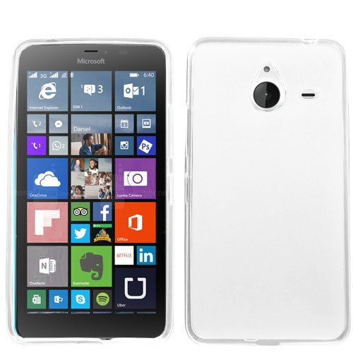 Microsoft Lumia 640 XL - Transparent Clear Flexible TPU Slim Fit Gel Skin Cover Case + Atom LED