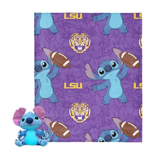 Northwest NCAA LSU Tigers Stitch Hugger Pillow & Silk Touch Throw Blanket Set, 40 x 50 Inches