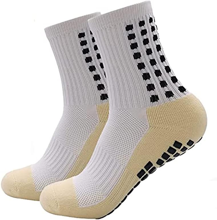 Athletic Socks for Men Women, Hi-Tech Performance Rubber Anti-Slip and Thicken Cushion Sport Socks Ankle Length Socks for Badminton Soccer Running Gym & Indoor Training