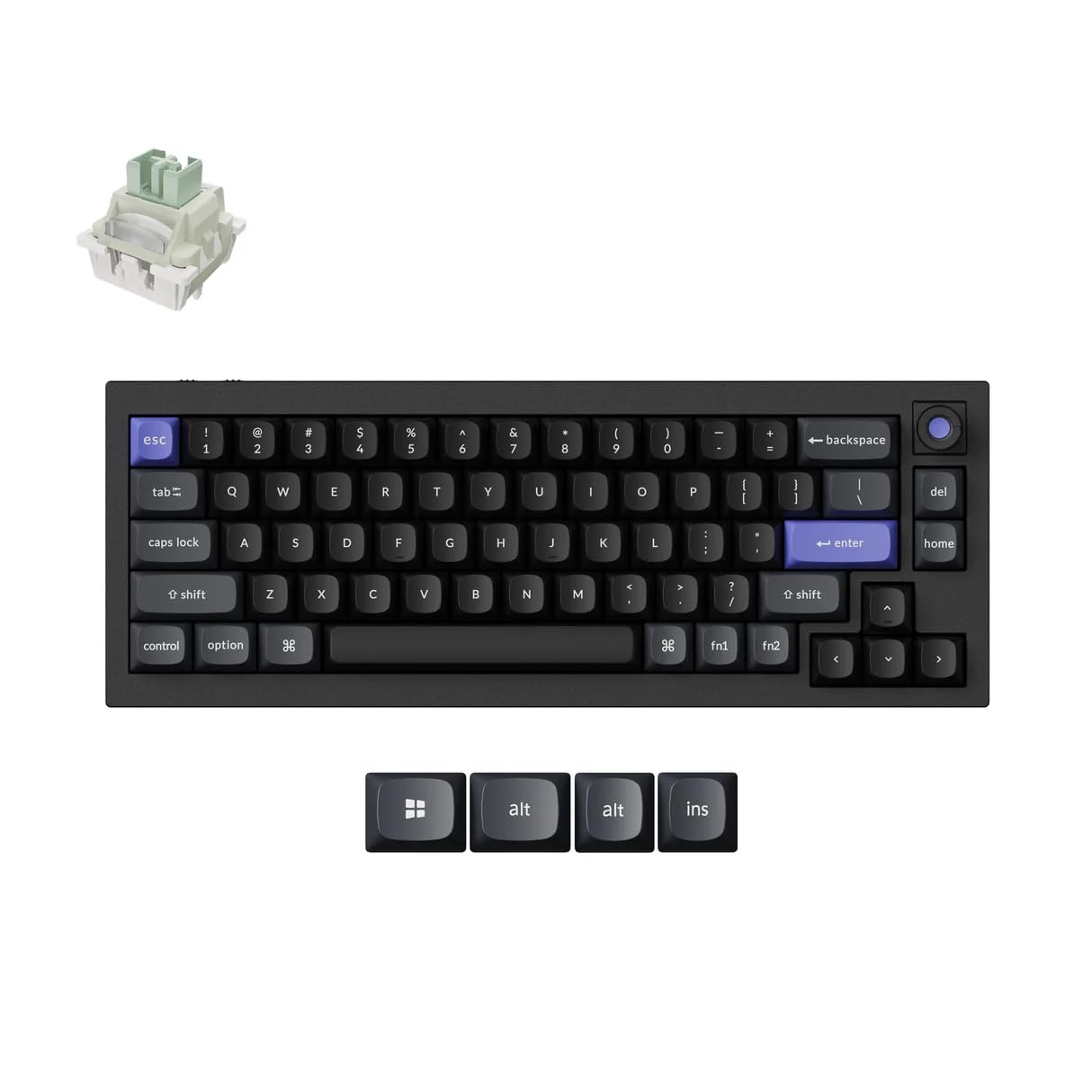 Keychron Q2 HE 8K Wired Magnetic Gaming Keyboard with Knob, 65% Layout, Aluminum Body, 8000Hz Polling Rate, Adjustable Actuation Switches, QMK