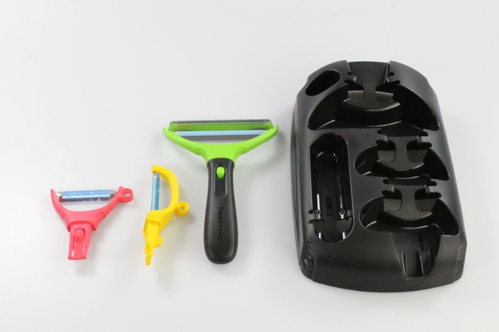TUPPERWARE Klick-System Schäler Griff mit 3 Aufsätze 9949