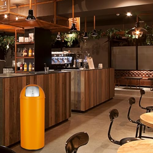 Image of 65L /17 Gallon Heavy Duty Stainless Steel Tall Commercial /Kitchen Trash Can, Round Open Top Waste Bin for Indoor and Outdoor, Durable Garbage Bin for Home Office Restaurant (TC04)