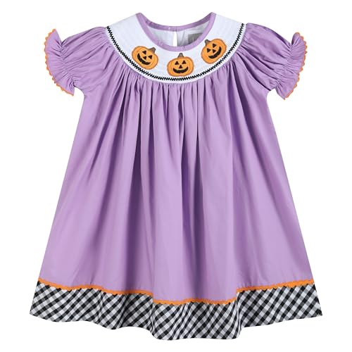 Baby and Girls Halloween Smocked Bishop Dress