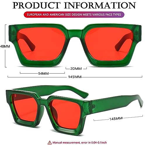 Image of AIEYEZO Square Sunglasses for Women Men Square Thick Frame Sun Glasses Simple Designer Style Shades