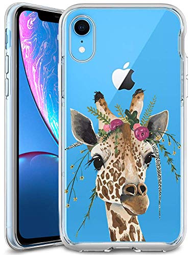 Feloowse iPhone XR Case,Slim Fit Shell Soft Thin Mobile Phone Clear Case with Non Slip Matte Surface Protective Clear case for iPhone XR 2018 6.1inch-Giraffe