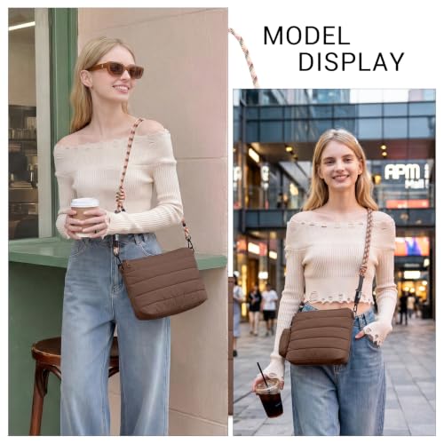Image of ACUARIO Crossbody Bags for Women - Puffy Tote Bag Purse for Work, Travel, Shoulder Handbag with Small Wallet