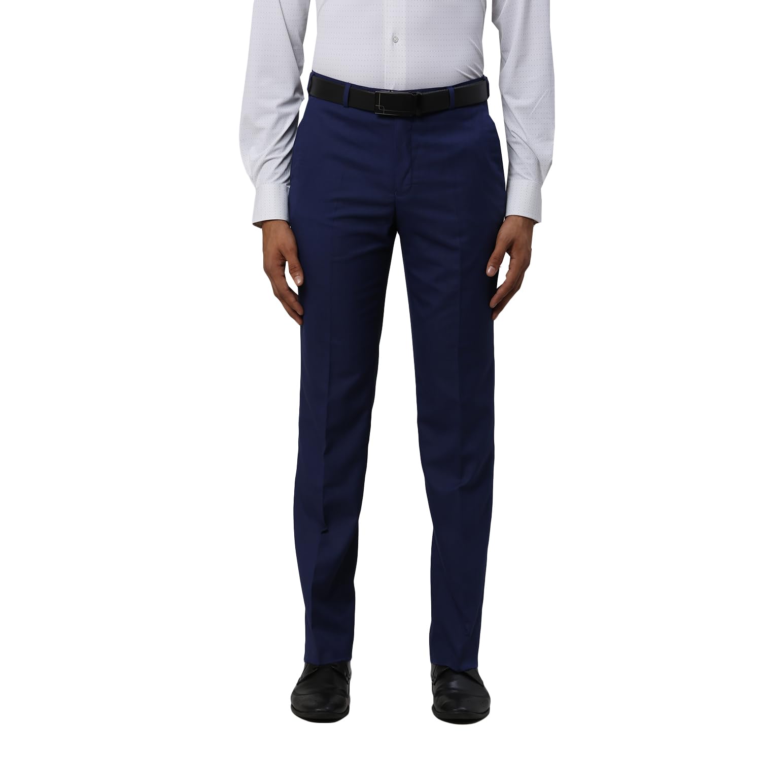 park avenue Men's Mid Rise Structure Pattern Regular Fit Polyester Blend Flat Front Formal Trouser-picture-38