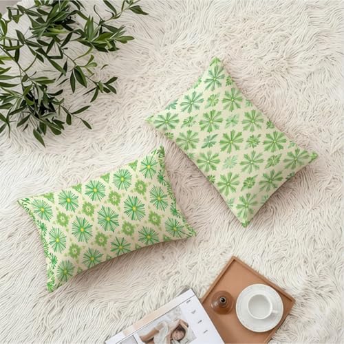 Housse coussin 40x70 velours de qualité supérieure géométrique vert imperméable