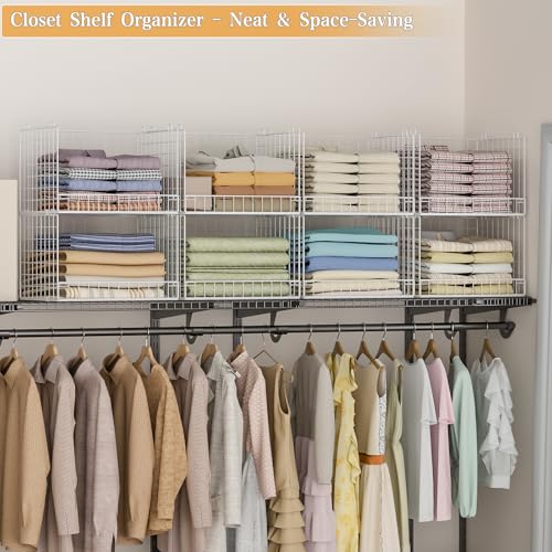 Image of Yociyoga Closet Organizers and Storage Basket- 3-Tier Stackable Storage Bins, Foldable Closet Shelf Organizer Basket, Stackable Clothes Organizers Shelves for Home Organizer System(Patent 30022416)