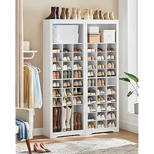 VASAGLE Shoe Storage Cabinet, 10 Tier Shoe Rack Organizer, Holds Up to 30 Pairs of Shoes, for Entryway Bedroom, 12.6 x 24.8 x 73.6 Inches, White ULBS273T14 VASAGLE Shoe Storage Cabinet 10 Tier Shoe Rack Organizer Holds Up to 30 Pairs of Shoes for Entryway Bedroom 126 x 248 x 736 Inches White ULBS273T14