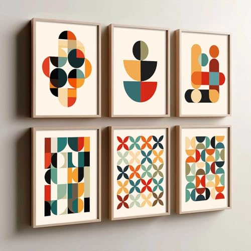 Image of kotart Boho pattern Theme Digital Wall Art Prints for Living Room Bedroom Office Room Decor - Painting for Wall Decoration - (Pack of 6 Multicolor) (10x13 inch, I)
