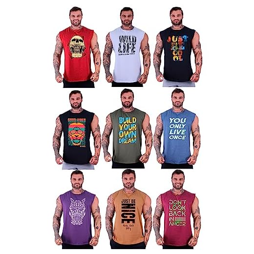 Kit 9 Regatas Machão Longline Masculina MXD Conceito Sem Manga Treino Academia Musculação Estampada (EG, Opção 03)