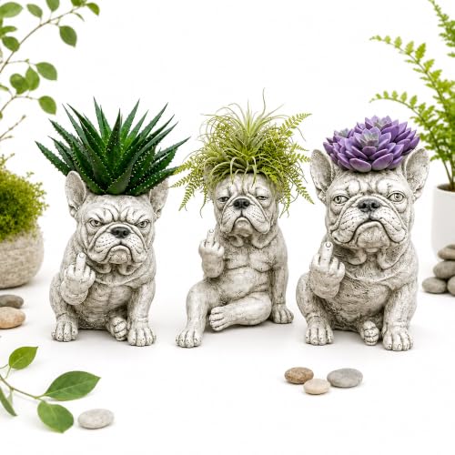 French Bulldog Planter Pot, Funny Succulent Planter. (3PCS)