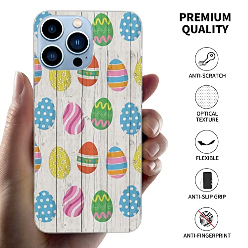 Asyg Iphone 13 Pro Case, Cute Funny Easter Bunny Rabbits &Eggs Print Phone Case For Girl Women Men Transparent Tpu Bumper Clear Phone Case Cover Designed For Iphone 13 Pro Max 6.1" #TOP2