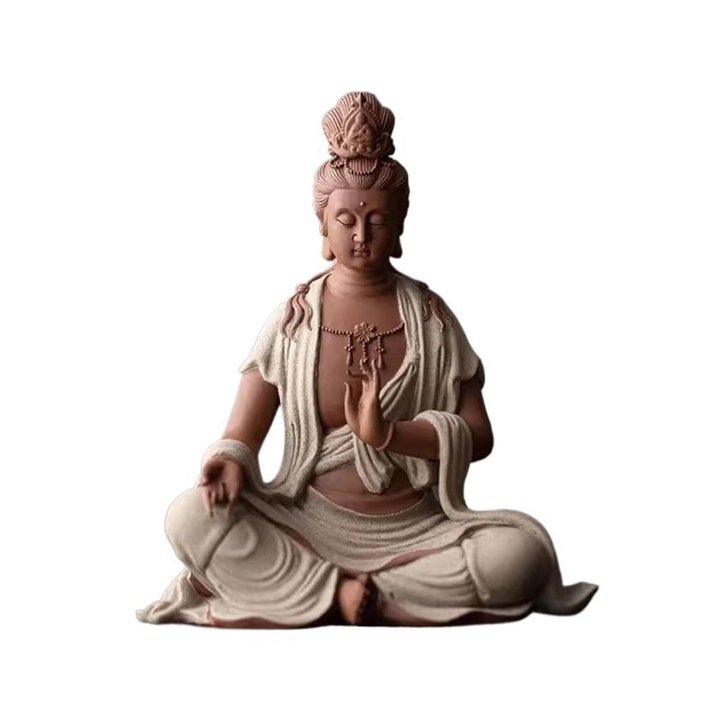 Posąg Buddy do wnętrz chiński Zen Bodhisattwa Statua Ozdoby do domu Wejście Salon Dom Rzemiosło Ceramiczne Medytująca Statua Buddy Figurka Rzeźba