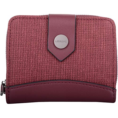 Petit Porte-Monnaie à Double Plis avec Protection RFID pour Femme - Rouge - Bordeaux, Taille Unique Cover