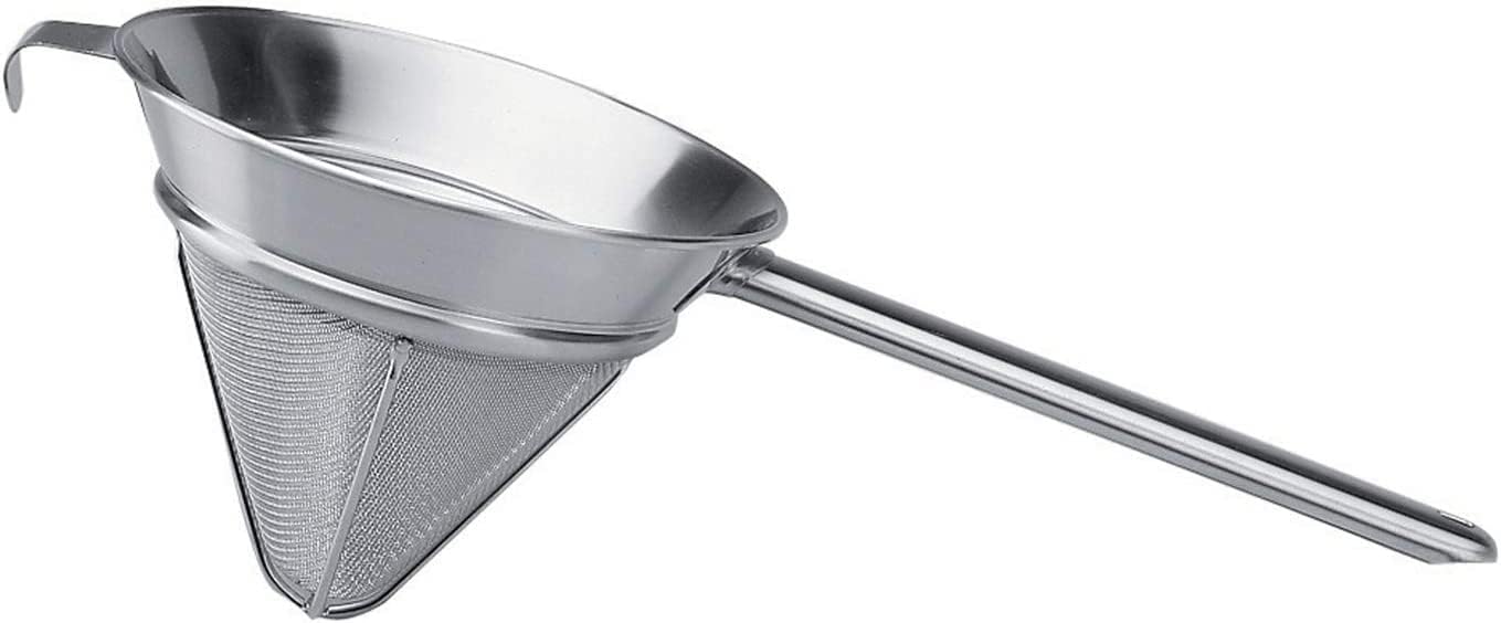 Piazza Fine Mesh Stainless Steel Chinois Strainer Seive With Wire Protection, 20 cm / 7.9 Inch