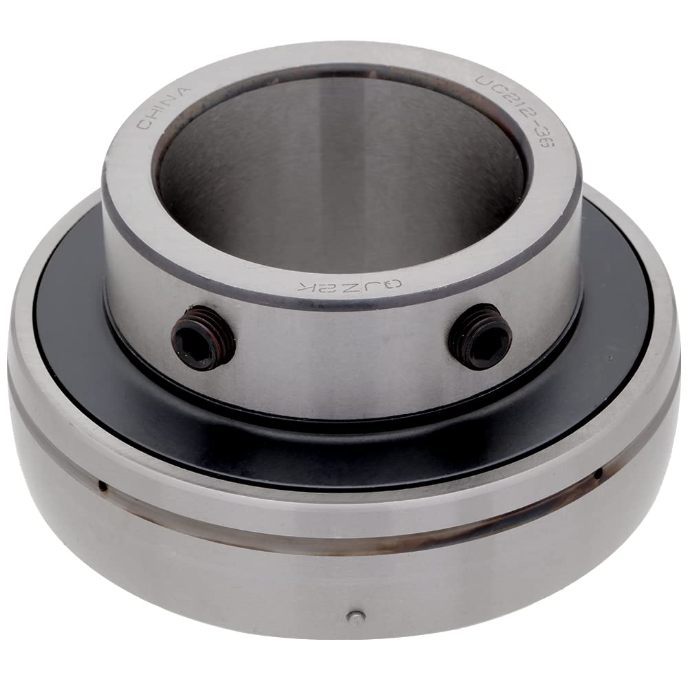 [2-Pack] UC212-36 - Insert Bearing - 2-1/4 in Bore - 4.331 in Outer Diameter - 2.563 in Width- 1.063 in Outer Ring Width - Set Screw Locking - Relubricable