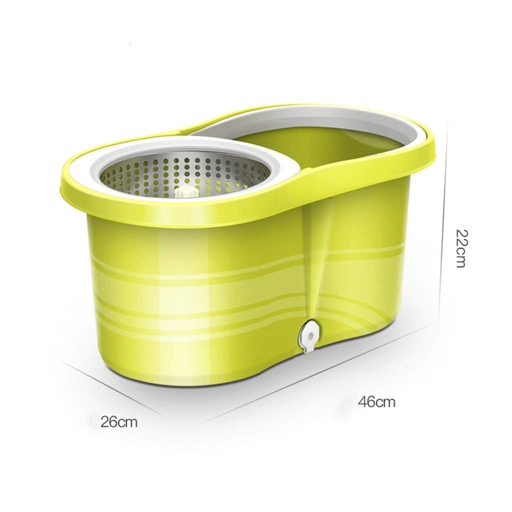 Mop - Sistema de cubo de fregona giratoria, cabezales de fregona de microfibra de longitud extendida ajustable con placa de fregona de acero inoxidable