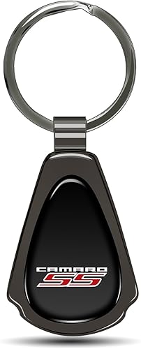Miniatura 8 de iPick Image Black Dome Metal Teardrop Logo Key Chain Official Licensed for Chevrolet Camaro SS