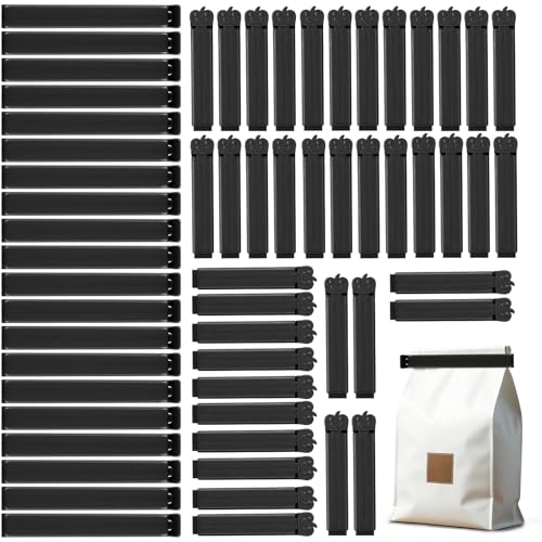 AiQInu 60 Stück Verschlussclips, Clips für Tüten, Verschlussklammern Plastik Mehrere Farben 7/11cm, Tütenclips Wiederverwendbar für Verpackung Süßigkeiten Chipstüte Snacks - Schwarz AiQInu 60 Stück Verschlussclips, Clips für Tüten, Verschlussklammern Plastik Mehrere Farben 7/11cm, Tütenclips Wiederverwendbar für Verpackung Süßigkeiten Chipstüte Snacks - Schwarz