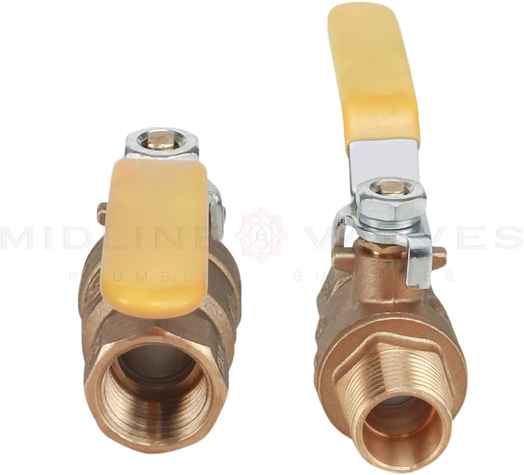 Midline Valve 822MF256 Premium Brass Full Port Ball Valve 3/4 in. FIP x MIP Connections : Industrial & Scientific