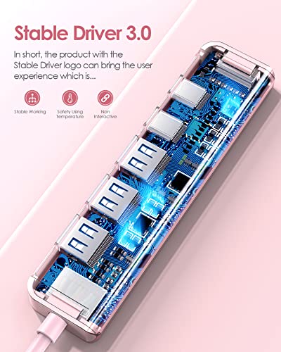 Image of LENTION 6-in-1 USB C Hub, 4K@60Hz HDMI, 100W PD, 3 USB 3.0, USB-C Data | Ideal for Work & Study, Stable Driver 3.0 Certified, Compatible with macOS, iOS /iPadOS, Windows & ChromeOS (CE35p, Rose Gold)
