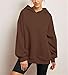 Kenhansion Womens Plain Hoodies Oversized Travel Fleece Sweatshirts Hoodie with Pockets Fall Fashion Pullover Outfits Clothes (Dark Brown,Small)