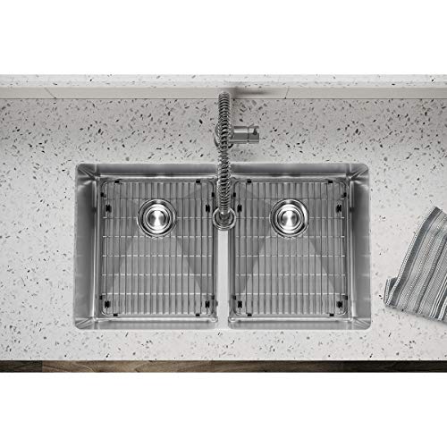 Elkay Crosstown 18 Gauge Stainless Steel 31-1/2" X 18-1/2" X 9" Equal Double Bowl Undermount Sink Kit With Faucet #TOP3
