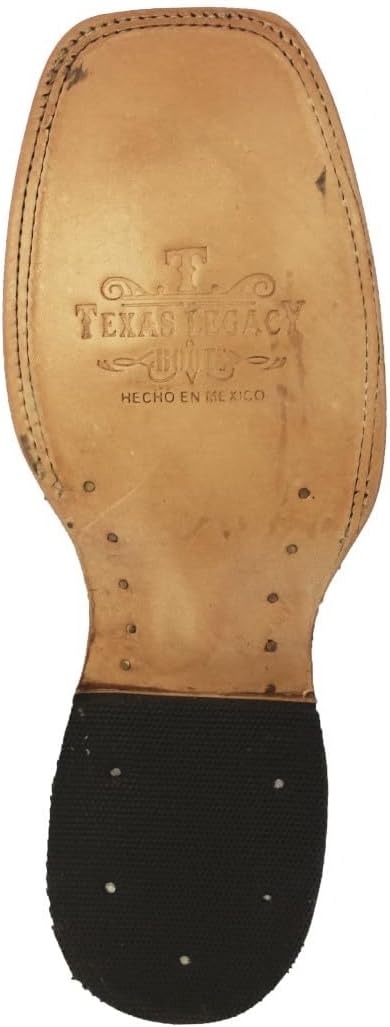 Texas Legacy Mens Red Cowboy Boots Ostrich Quill Print Leather Square Toe Botas - Image 5