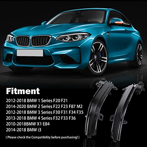 Led Dynamic Sequential Turn Signals Mirror Lights For Bmw F30 F32 F36 F22 X1 I3 Bmw 1/2/3/4 Series Smoked Sequential Side Marker Turn Signal Light Lamp Blinkers Accessories 63137280771 63137280772 #TOP6