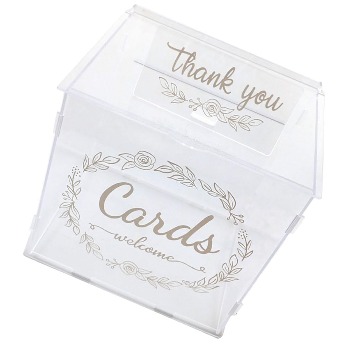 Healeved Acryl Kartenbox für Hochzeit und Party Große Kapazität | Selbstgemacht Schlitzbox, Hält Fotos und Erinnerungen, Elegante Deko für Empfang und Feier, Romantischer Stil