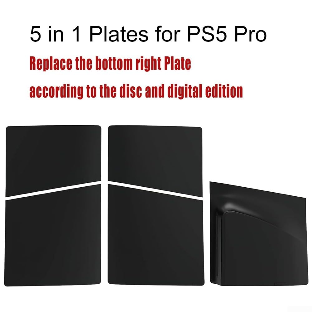 Ersatz-Set für PS5 Pro Konsolenschale, 5-teiliges ABS-Schutzblenden, 3 mm dickes Gehäuse für PlayStation 5 Pro Disc und Digital Edition (weiß)
