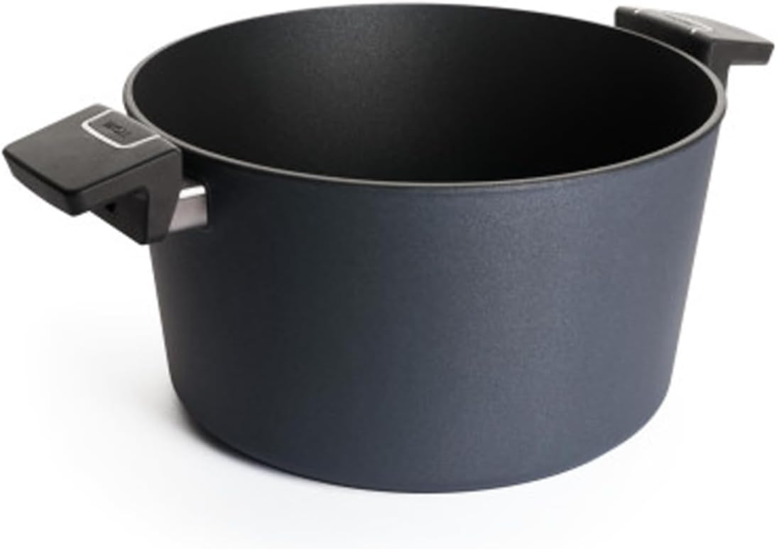 Woll Diamond Lite NB-DPI-120-L Cast Aluminium Induction Cooking Pot with 2 Fixed Side Handles and Glass Lid Diameter 20 cm Height 11.5 cm Capacity 3.2 Litres
